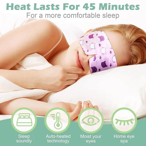 48 Pack Steam Eye Mask Disposable Self Heating Warm Compress for Dry Eyes, Unscented Lavender Rose Scented for Women Men S...