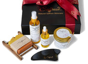 Handmade Saffron Skincare Gift Set, 5pc including Saffron Soap, Bamboo Soap Dish, Saffron Scrub, Saffron & Rose Facial Ton...