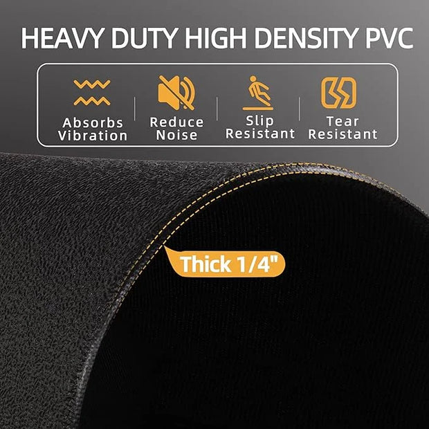 High Density Home Gym Treadmill Exercise Bike Equipment Mat 1/4" Thick, - Product Image