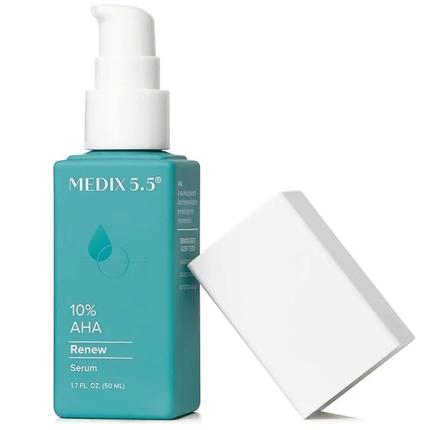 MEDIX 10% Glycolic Acid + Lactic Acid Leave-On Exfoliating Skin Care Body Gel | AHA Exfoliant Body & Face Serum Refines + ...