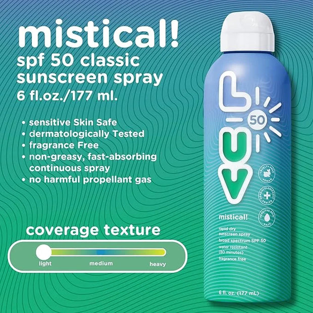 mistical! SPF 50 Sunscreen Spray, Broad-Spectrum Protection Against UVA & UVB Rays, Perfect For Everyday Activities & Outd...