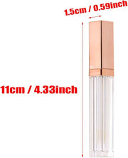 Mini Skater 6pcs 5ML Clear Empty Lip Gloss Tubes With Wand Reusable Refillable Travel Dispenser Bottle Vial With Rubber St...