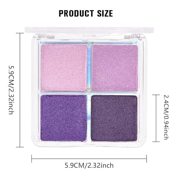 Kaely Powder Eyeshadow Quad, Lavender Purple Glitter Eyeshadow Palette Makeup, Neutral Eye Shadow Palette for Older Women ...