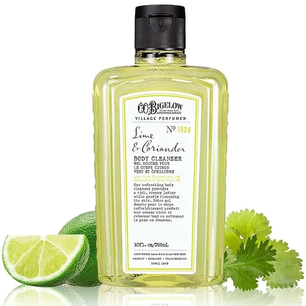 C.O. Bigelow Lime Coriander Body Cleanser, Village Perfumer Moisturizing Body Wash for Men & Women with Aloe Vera, Sodium ...