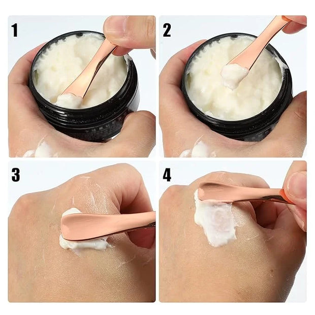 VOCOSTE 3 Pcs Makeup Spatula Mini Spoon, Eye Cream Massage Sticks Beauty Scoop, for Facial Cosmetic Face Cream, Heart Shap...