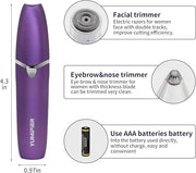 Eyebrow Facial Trimmer, Facial Hair Removal for Women, Smooth & Painless Face Razors Eyebrow Shaver for Women - 2 in 1 Fac...