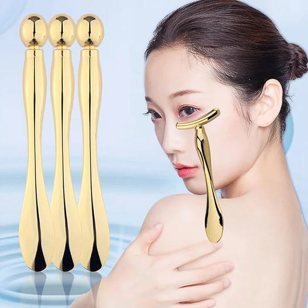 BetterJonny 3Pcs Metal Eye Cream Applicator Roller Wand Stick, Cosmetics Spoon Eye Cream Massager Wand Girls Women Facial ...