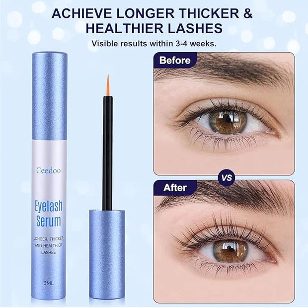 Advanced Eyelash Serum for Thicker, Longer & Longer Looking Eyelashes and Eyebrows, Vegan & Cruelty-Free - Stronger, Thick...