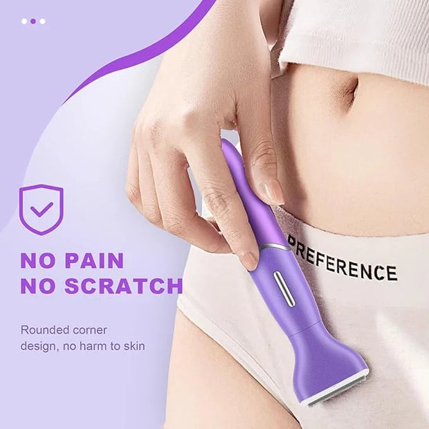 Bikini Trimmer for Women, 3 in 1 Painless Electric Razors for Women, Replaceable Lady Facial Razor & Eyebrow Trimmer, Rech...