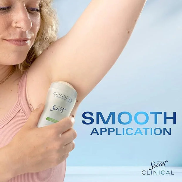 Secret Clinical Strength Antiperspirant Deodorant for Women, 3X Stress Protection, 72hr Sweat & Odor Protection, PH Balanc...