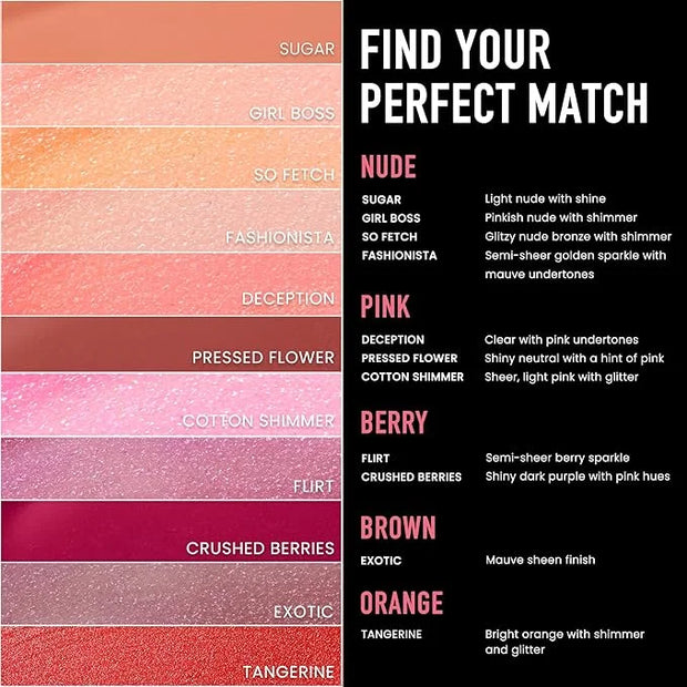 Frankie Rose Cosmetics Lip Gloss | Non-Sticky Formula, Long Lasting Lip Gloss, Bold Pigment & Hydrating Lip Gloss, Pressed...