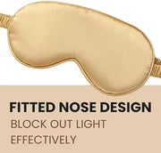 Silk Satin Sleeping Eye Mask, Gold Sleep Eye Mask Night Blindfold for Women and Men, Soft Breathable Blackout Eyeshade Eye...