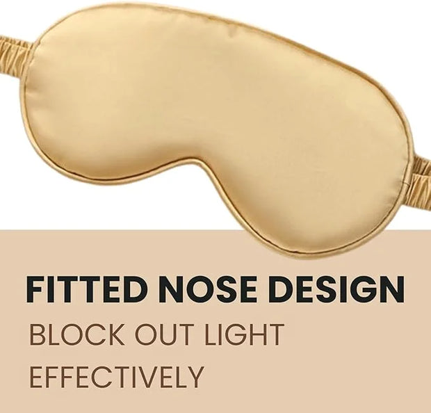 Silk Satin Sleeping Eye Mask, Gold Sleep Eye Mask Night Blindfold for Women and Men, Soft Breathable Blackout Eyeshade Eye...