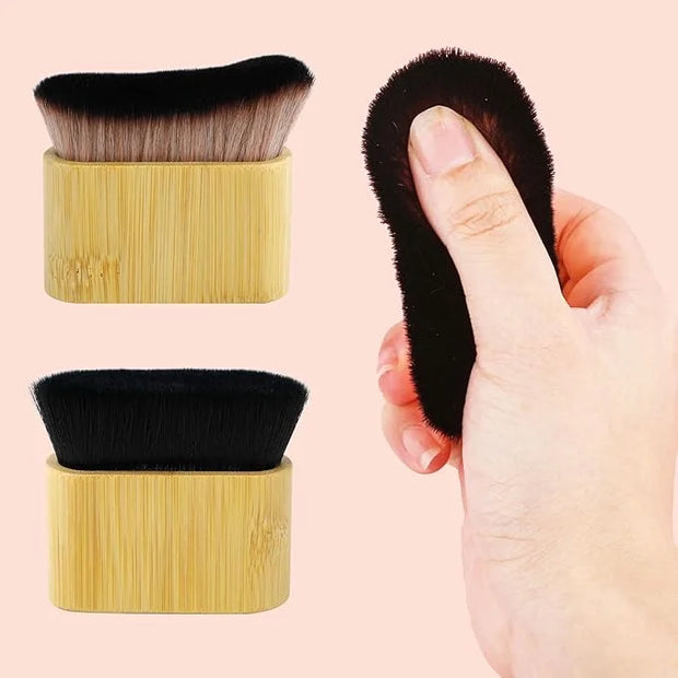 2pcs Self Tanner Brush, Sunscreen Tanning Brush for Self Tan Flat & Curved Head Brush for Body Instant Makeup Buffing Brus...