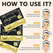 Under Eye Patches (30 Pairs) - 24K Gold Under Eye Mask Enriched with Collagen Reduce Dark Circles, Puffy Eyes, Undereye Ba...