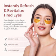 QUIA Collagen Eye Patches – Instantly De-Puff & Brighten Under-Eyes – No-Slip Hydrating Masks for Dark Circles, Eye Bags &...