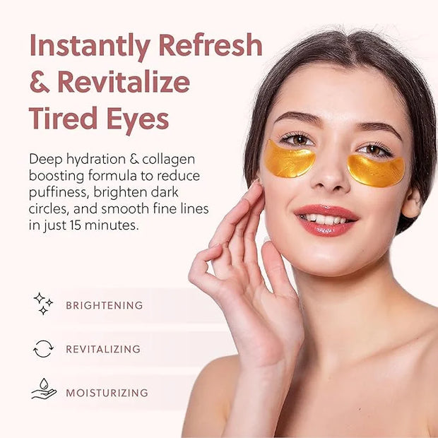 QUIA Collagen Eye Patches – Instantly De-Puff & Brighten Under-Eyes – No-Slip Hydrating Masks for Dark Circles, Eye Bags &...