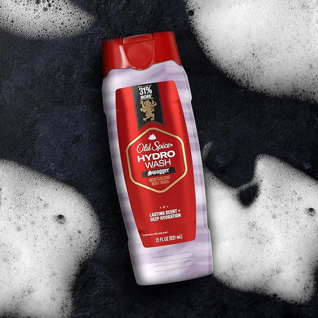 Old Spice Moisturizing Body Wash for Men, Hydro Wash, 2-in-1 Long Lasting Scent & Deep Hydration, 24/7 Shower Fresh, Swagg...