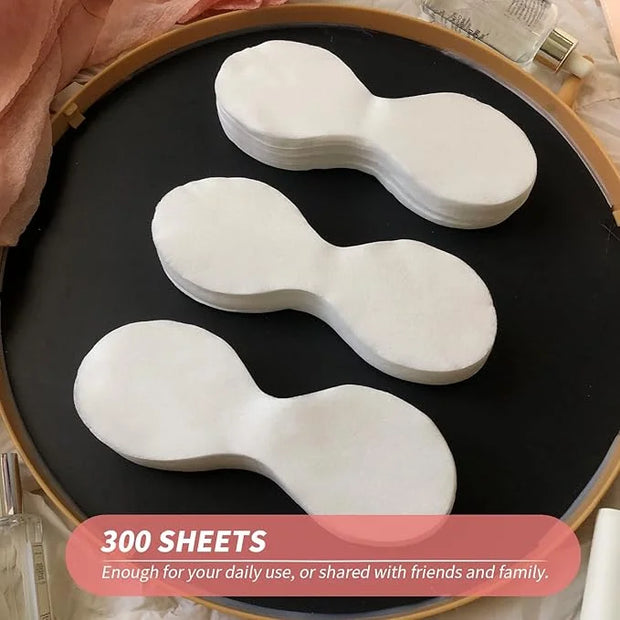 MoyRetty 300 Sheets Disposable Eye Mask-Non Woven Eye Care Cotton, Facial Eye Covers Skincare Spa Paper, Cosmetic Facial P...