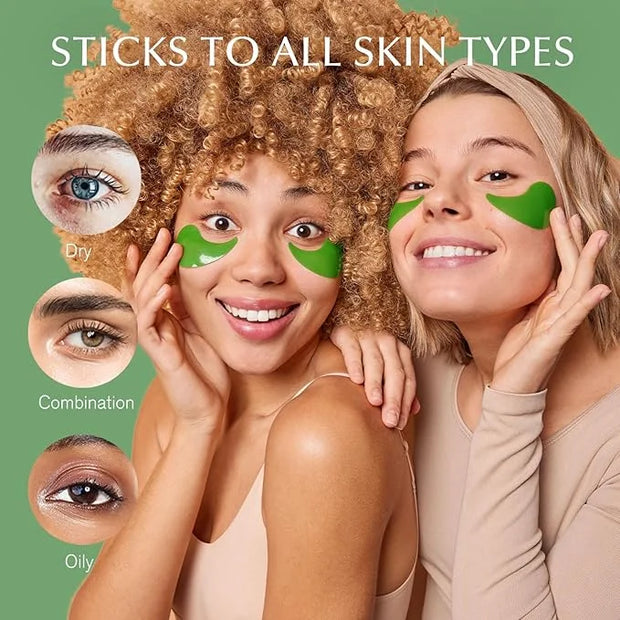 Under Eye Patches for Dark Circles: 30 Pairs Green Tea Eye Gels Pads - Reduce Eye Bags, Wrinkles & Puffy - Skin Treatment ...