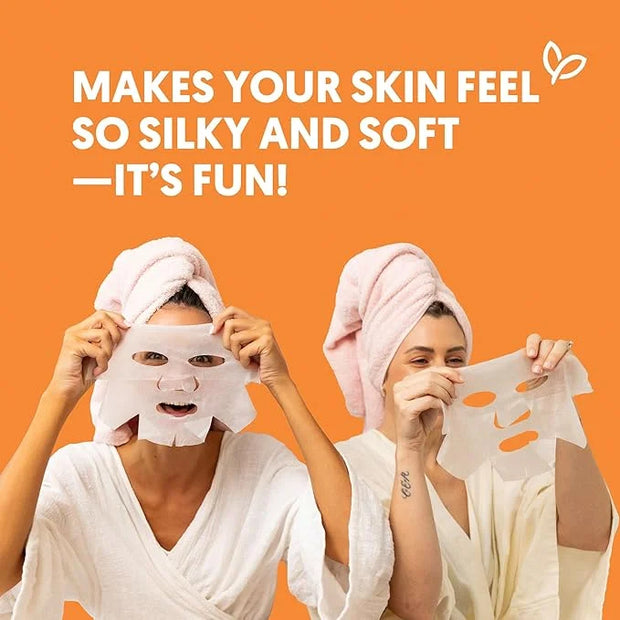 By Nature Hydrating Face Masks with Vitamin C + Collagen, Made From Bamboo Fiber from New Zealand (4 Pack) - Product Image