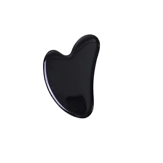 Black Obsidian Jade Facial Roller & Gua Sha Set 100% Natural Source from Highest Altitude of Himalayan Two-Sided Face Neck...