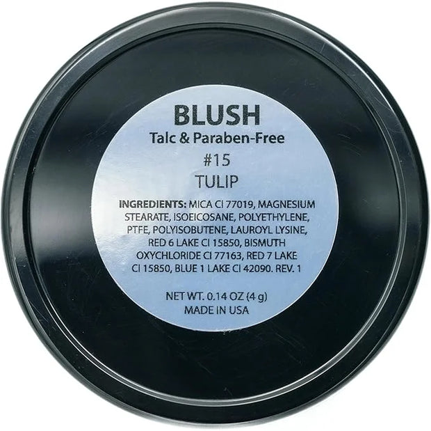 Tulip Deep with Tints of Coral Red Purple Magenta Blush Pressed Cheek Blush Color Contour Powder, Talc & Paraben Free, 4 G...