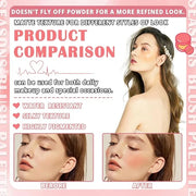 Blush Cream for Cheeks,Face Matte Contour Blush Makeup,Buildable Shimmer Facial Cheek Blusher Shades,Blendable Cosmetic Ma...