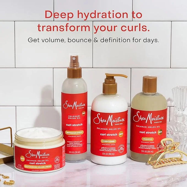 SheaMoisture Curl Stretch Conditioner Kalahari Melon Oil Infused with Hyaluronic Serum, Hydration Hero Deeply Moisturizes ...