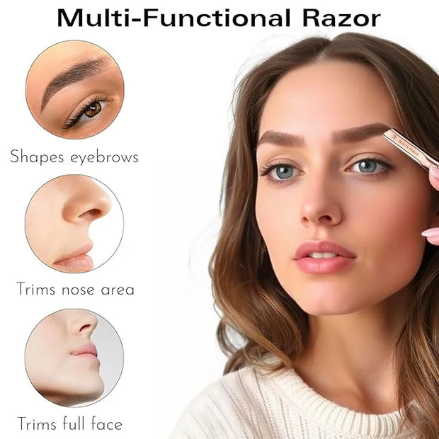 Eyebrow Razor with 6 Blades & Travel Case – Face Razors for Women & Men, Eyebrow Trimmer Shaper with Precision Cover, Faci...