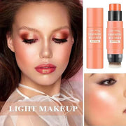 Cream Blush Stick with Brush,Waterproof Multi Cream Makeup Stick,Lightweight,Long-lasting,2 in 1 Multi Blush for Cheeks & ...