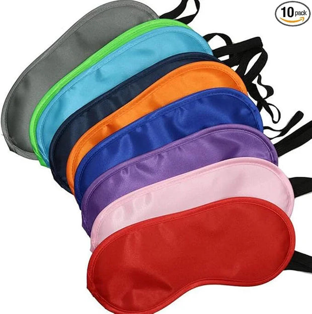erioctry 10pcs Eye Masks Cover Lightweight Blindfold Sleeping Eye Masks with Elastic Straps for Kids Girls Women Men (Colo...