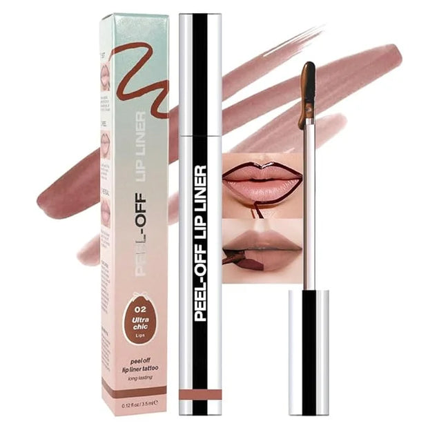 Matte Lip Stain Peel Off Lip Liner, Brown Peel Off Lip Stain Tattoo,Long Lasting & Waterproof Peel Off Lip Gloss Lip Liner...
