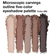5 Colors Matte Eyeshadow Makeup Palette,Nude Dark Brown Taupe Black Highly Pigmented Natural Neutral Eye Shadow Palette,Lo...