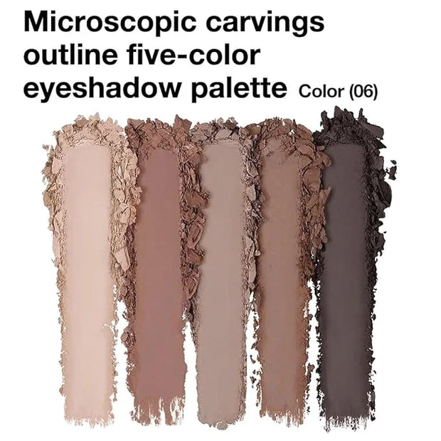 5 Colors Matte Eyeshadow Makeup Palette,Nude Dark Brown Taupe Black Highly Pigmented Natural Neutral Eye Shadow Palette,Lo...