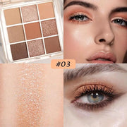 9 Colors Colorful Eyeshadow Palette Makeup,Rose Gold Brown Nude Matte Shimmer Neutral Eye Shadow Powder Palette,Highly Pig...