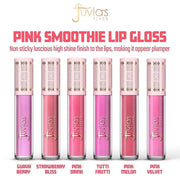 Juvia's Place Smoothie Lip Gloss Strawberry Bliss - Hydrating Cream Lipgloss w/Pink & Mauve Tones - Non Sticky Plumping Gl...