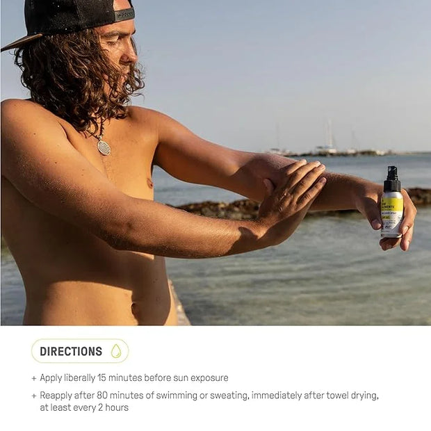Raw Elements Face + Body Spray SPF 50 All-Natural Mineral Sunscreen - Reef Safe, Water Resistant, Broad Spectrum UVA/UVB P...