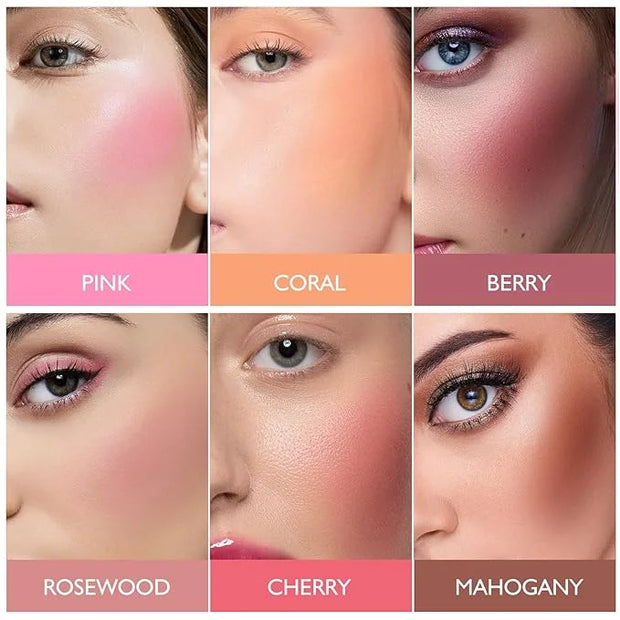 KYDA Pink Blush Powder, Make Up Pink Face Powder Face Blusher, Blendable Formula, Lasting Moisturizing, Ultra Fine Lightwe...