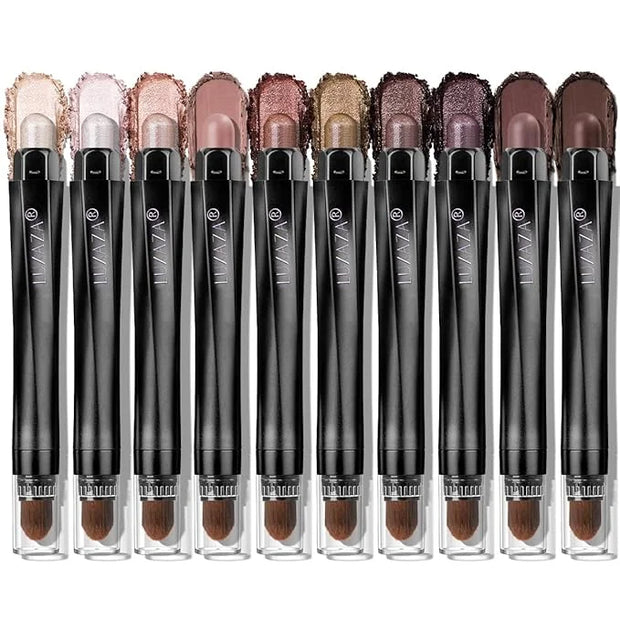 10PCS Eyeshadow Stick,Shimmer And Matte Brown Metallic Cream Eyeshadow Pencil Crayon with Smudge-proof & Waterproof, Eye B...