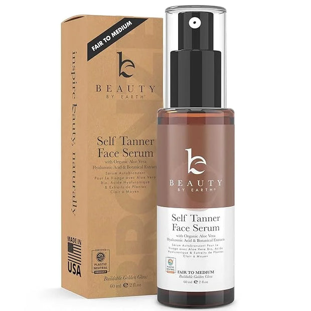 Face Tanner Serum - Fair to Medium Sunless Tanner for Face Sunless Tanner with Hyaluronic Acid - Self Tanner for Face Self...