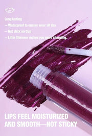 Shimmer Gloss Lipstick, Slicks Lip Gloss Diamond Shiny Pink Dark Red Purple Glitter Sparkly Glossy Shimmer Waterproof Girl...
