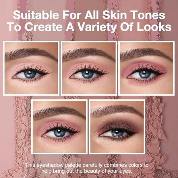 5 Colors Matte Eyeshadow Makeup Palette,Nude Pink Lavender Taupe Highly Pigmented Natural Neutral Eye Shadow Palette,Long ...