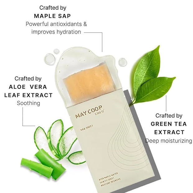 MAYCOOP 3 Step Moisturizing & Hydrating Korean Skincare Set - Raw Cream Skin Toner, Moisturizer Face Cream, Facial Mask Sh...