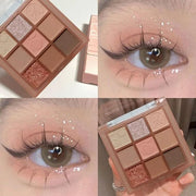 Eyeshadow Palette Makeup- 9 Colors Rose Gold Dark Brown Colorful Eyeshadow Palette Matte Shimmer Korean Natural Eye Shadow...