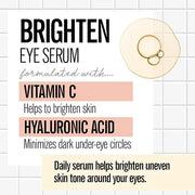 Valjean Labs Brighten Eye Serum with Vitamin C + Hyaluronic Acid | Helps Minimize Dark Circles and Even Skin Tone | Parabe...