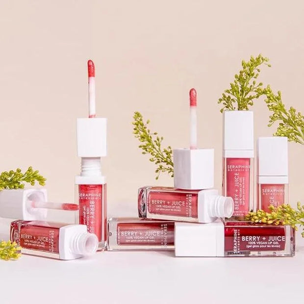 Seraphine Botanicals Berry + Juice - 100% Vegan Lip Gel Tinted Gloss 0.20 fl oz (Rose Currant) - Product Image