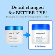 Medicube Zero Pore Pads 2.0, Dual-Textured Facial Toner Pads for Exfoliation and Pore Care with 4.5% AHA Lactic Acid & 0.4...