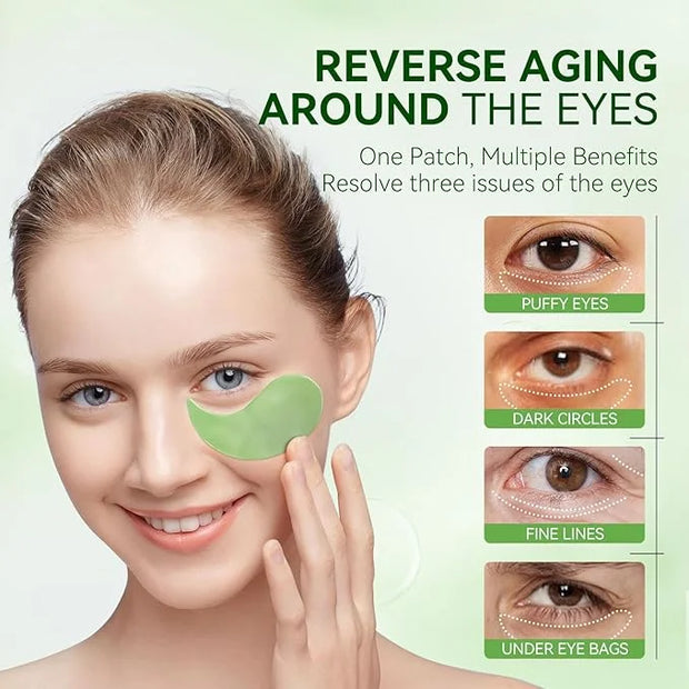 BREYLEE Aloe Vera Eye Masks - 60 Pcs - Reduce Puffy Eyes & Dark Circles, Firm & Improve Under Eye Skin, Pure Natural Extra...