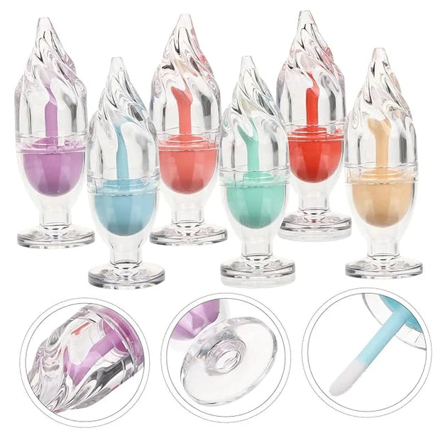 6pcs Ice Cream Lip Gloss Tubes Empty Diy Lipstick Containers Stylish Refillable Holders for Homemade Cosmetic Fun for Trav...